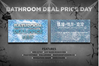 Bathroom Deal Price Day  Invitation Card