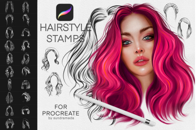 Hairstyle Stamp Brushes Procreate