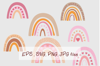 Boho Rainbows SVG Clipart