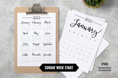 Calendar 2022 A4 Sunday Start