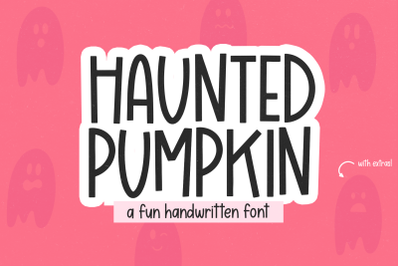 Haunted Pumpkin - Fun Handwritten Font with Ghost Doodles