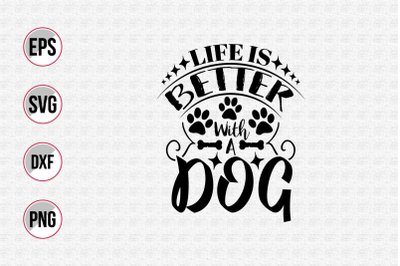 Dog typographic quotes design vector template.