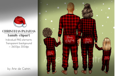 Christmas Pajamas, Family Clipart, PNG