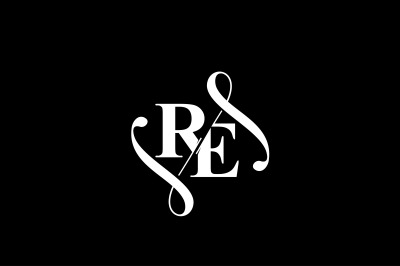 RE Monogram logo Design V6