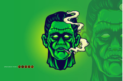 Frankenstein Smoking Cannabis Halloween