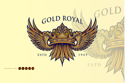 Golden Royal Crown Elegant Logo