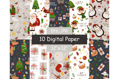 Christmas digital paper pack