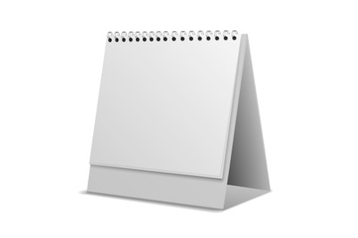 Calendar. Realistic monthly or weekly organizer. White empty desktop s