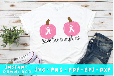 Save The Pumpkins SVG&2C; Breast Cancer Awareness SVG