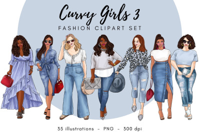 Curvy Girls 3 - Fashion Clipart Set