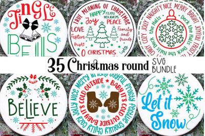 Christmas Ornament Bundle, Round Holiday SVG