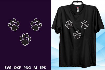 Dog paw t shirt cut file