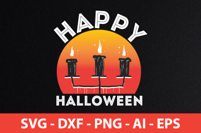 happy Halloween t shirt cut file