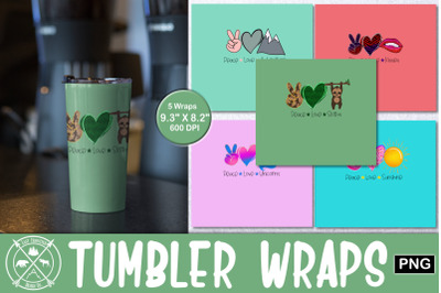 Peace Love Skinny Tumbler Wrap Sublimation|Tumbler PNG