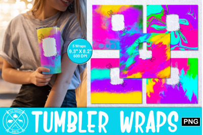 Bright Skinny Tumbler Wrap Sublimation Bundle|Tumbler PNG