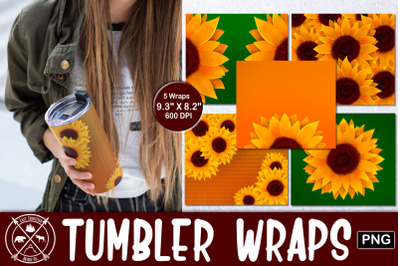 Skinny tumbler sunflower Wrap Sublimation Bundle|Tumbler PNG