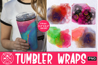 Skinny Tumbler Alcohol ink Wrap Sublimation|Tumbler PNG