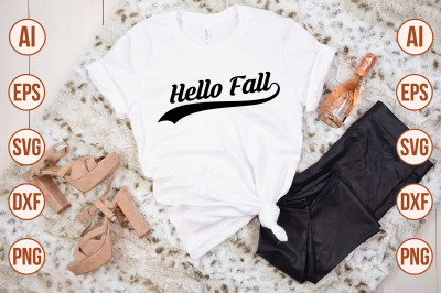 hello fall SVG cut file