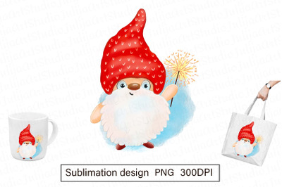 Christmas gnome with sparklers