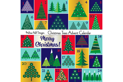 Christmas Trees Advent Calendar Graphic