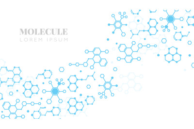 Molecular structure. Medicine researching, DNA or chemistry science. B