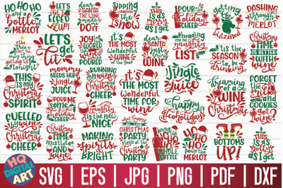 Christmas wine SVG Bundle | 34 designs