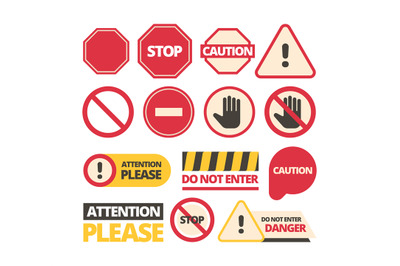 Attention signs. Stop walking and of route dont disturb help signals v