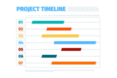 Project schedule. Agenda dates ui interface for project management tim