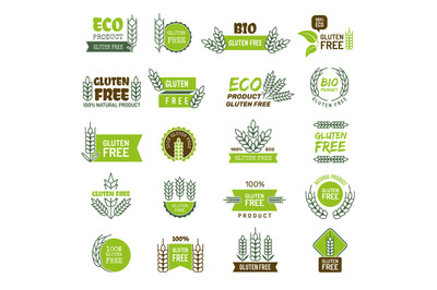 Gluten free. Fresh product emblem for eco farm natural healthy food pr