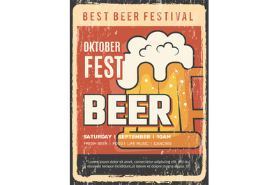 Oktoberfest placard. Traditional alcoholic event beer festival vector