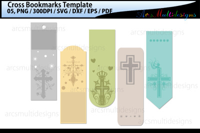 Cross Bookmark template / Memorial bookmark