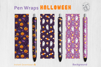 Halloween Ghost and Pumpkin Pen Wraps
