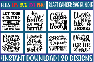 Blast cancer svg bundle