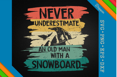 An Old Man With A Snowboard