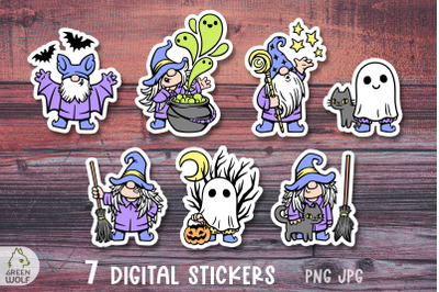 Halloween stickers Cute halloween sticker bundle Witch gnome sticker