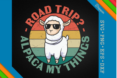 Road Trip Alpaca My Things Funny Llama