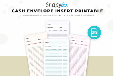 Cash Envelope Insert Printable | Petty Cash Envelopes | Cash Managemen