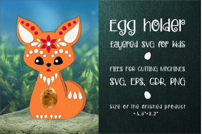 Fox Chocolate Egg Holder Template SVG