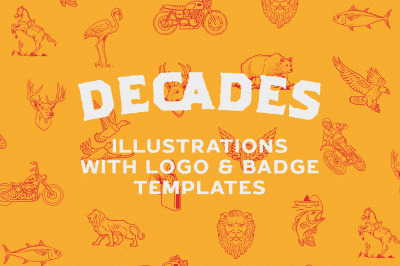 Decades - Illustration Logo &amp; Badge