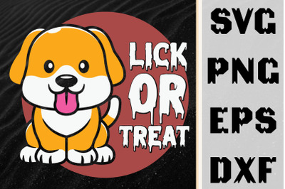 Funny Halloween Dog Lick or Treat