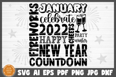 2022 Happy New Year Celebrate Cheers SVG Cut File