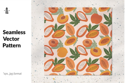 Papayas and peaches pattern