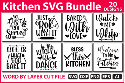 Kitchen SVG Bundle with SVG Cut file