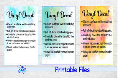 Vinyl Decal Care Cards