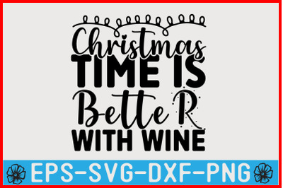Wine Christmas SVG T shirt Design