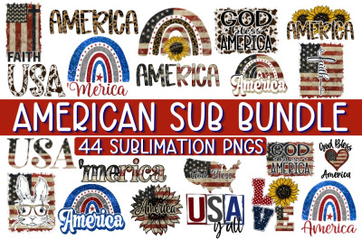AMERICAN SUBLIMATION BUNDLE&nbsp;- 44 DESIGNS - PNG 300 DPI