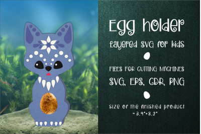 Wolf Chocolate Egg Holder Template SVG