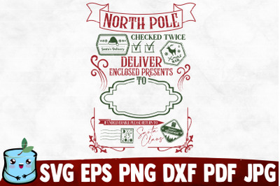 North Pole Deliver Enclosed Presents SVG Cut File