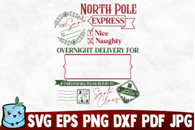 North Pole Express Overnight Delivery SVG Cut File