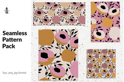 Fresh peaches seamless patterns